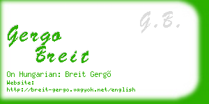 gergo breit business card